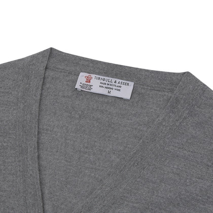 Flannel Grey Merino Wool Cardigan Image 1