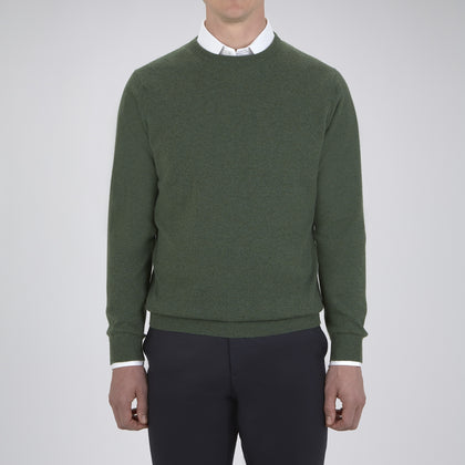 Green Crew Neck Cashmere Jumper Image 1