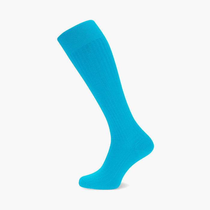 Turquoise Long Cotton Socks Image 2