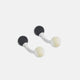 Turnbull & Asser's Reversible Onyx and Mother-of-Pearl Bulb Sterling Silver Cufflinks have curved bars with black onyx on one end and white mother-of-pearl on the other, perfect for elevating a black tie look. Shown on a plain white background.