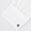 View 4 of product The Spotted Navy and White Sterling Silver Enamelled Cufflinks by Turnbull & Asser feature a navy enamel face with evenly spaced silver dots, making them a smart finishing touch for any outfit.