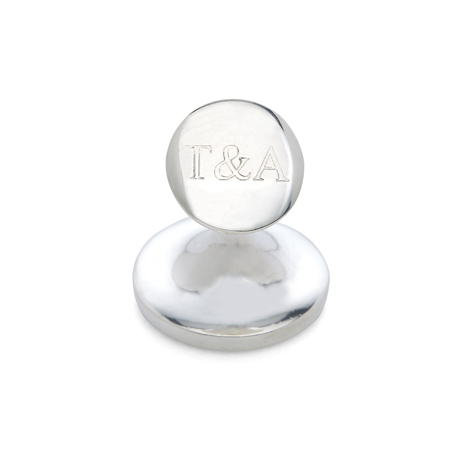 View 3 of product Turnbull & Asser’s Spotted Burgundy and White Sterling Silver Enamelled Cufflinks add subtle sophistication to your smart attire with a stylish dot pattern on a rich background.