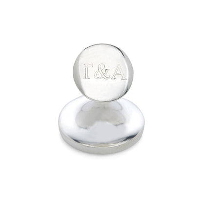 Spotted Burgundy and White Sterling Silver Enamelled Cufflinks Image 2