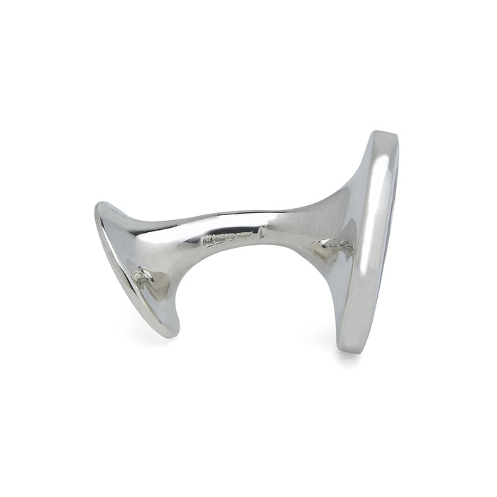 Spotted Burgundy and White Sterling Silver Enamelled Cufflinks Image 1