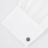 View 4 of product Turnbull & Asser’s Spotted Burgundy and White Sterling Silver Enamelled Cufflinks add subtle sophistication to your smart attire with a stylish dot pattern on a rich background.