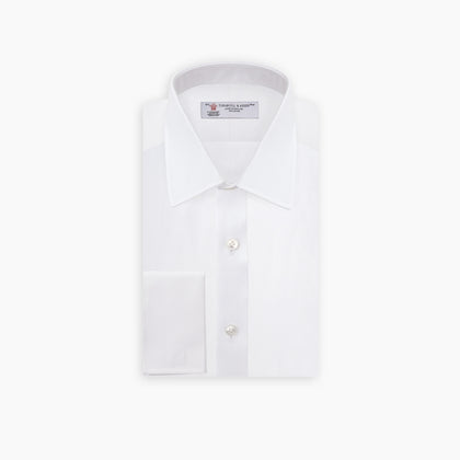 White Superfine Oxford Cotton Shirt with T&A Collar and Double Cuffs Image 4