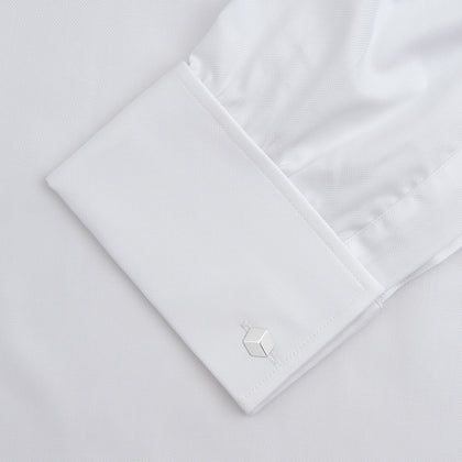 White Superfine Oxford Cotton Shirt with T&A Collar and Double Cuffs Image 3
