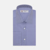 View 1 of product A Pink Superfine Oxford Cotton Shirt by Turnbull & Asser, featuring a T&A collar, double cuffs, and white buttons, is neatly folded and displayed against a plain white background.