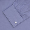 View 4 of product A Pink Superfine Oxford Cotton Shirt by Turnbull & Asser, featuring a T&A collar, double cuffs, and white buttons, is neatly folded and displayed against a plain white background.