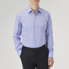 View 2 of product A Pink Superfine Oxford Cotton Shirt by Turnbull & Asser, featuring a T&A collar, double cuffs, and white buttons, is neatly folded and displayed against a plain white background.