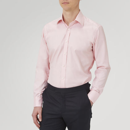 Pink Superfine Oxford Cotton Shirt with T&A Collar and Double Cuffs Image 1