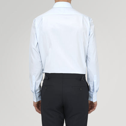 Tailored Fit Two-Fold 120 Light Blue Shirt with Kent Collar and 2-Button Cuffs Image 2