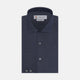 A neatly folded Tailored Fit Navy Cashmere Blend Shirt with a Kent collar and 2-button cuffs by Turnbull & Asser is shown on a plain white background.