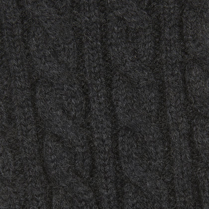 Charcoal Cable Knit Cashmere Socks Image 1