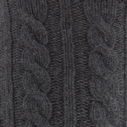 Dark Grey Cashmere Cable-Knit Socks Image 1