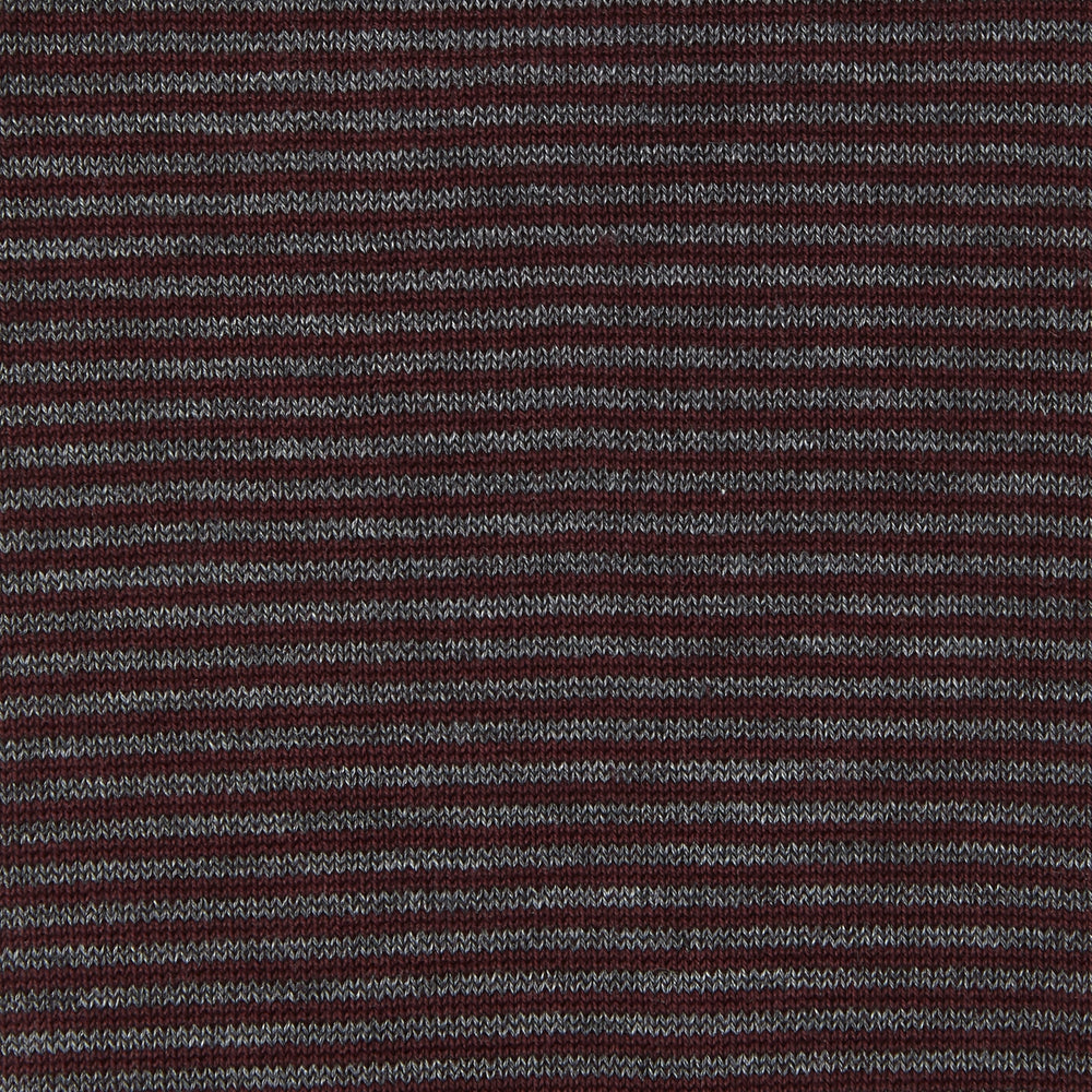 The Turnbull & Asser Plum, Forest Green and Navy Cotton Mix Short Sock features bold stripes in deep hues, shown on a white background as if worn on a left foot.