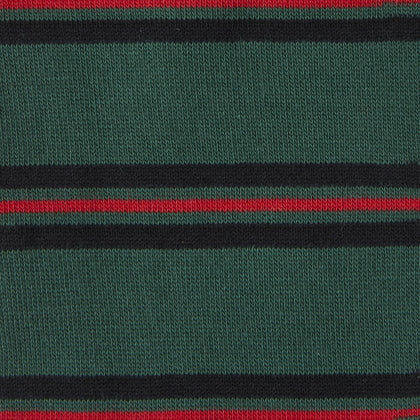 Forest Green, Black and Red Stripe Cotton Mix Short Socks Image 1