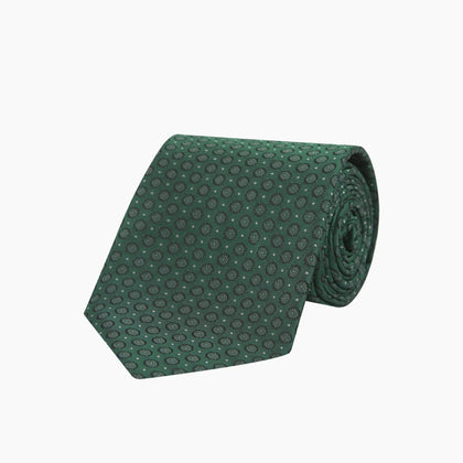 Green Floral Spot Silk Tie Image 4
