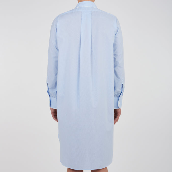 Sky Blue Micro-Check Cotton Nightshirt Image 2