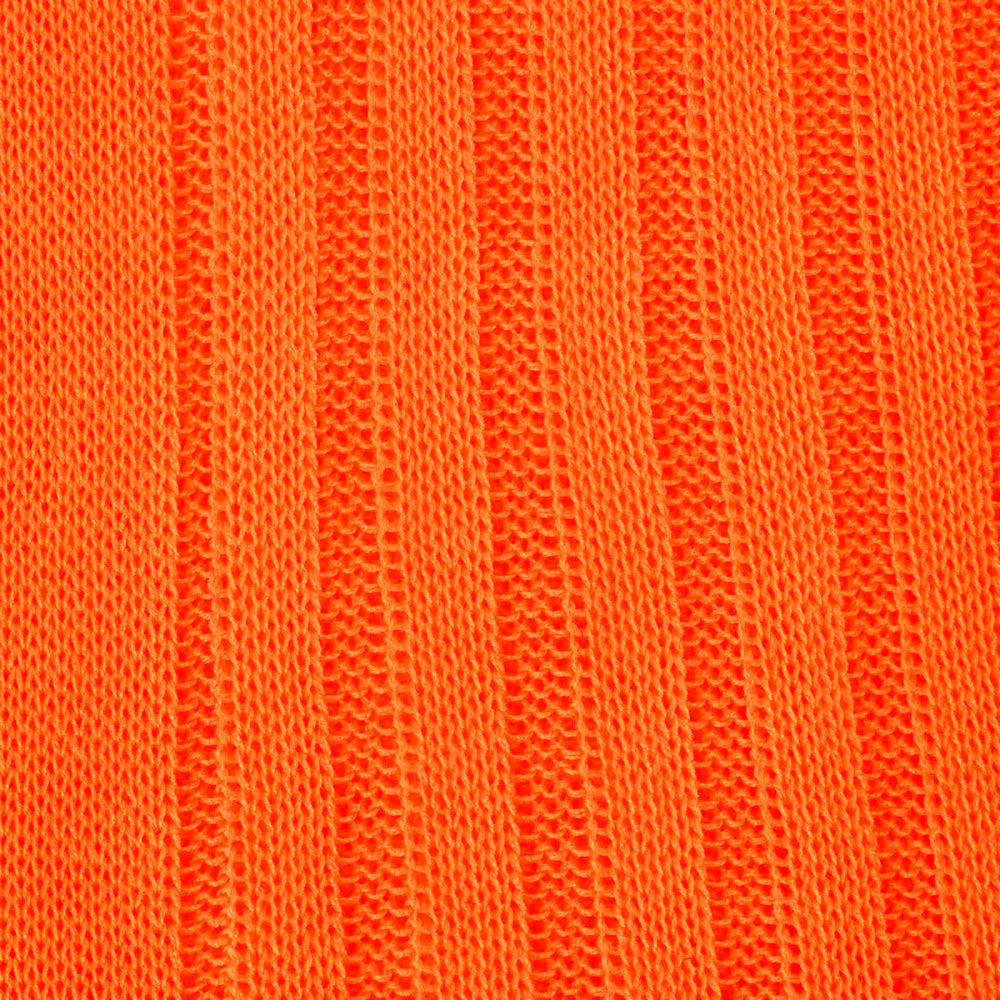 Turnbull & Asser Orange Long Cotton Sock, featuring a ribbed texture and luxury men’s style, is shown as a single knee-high sock against a plain white background.