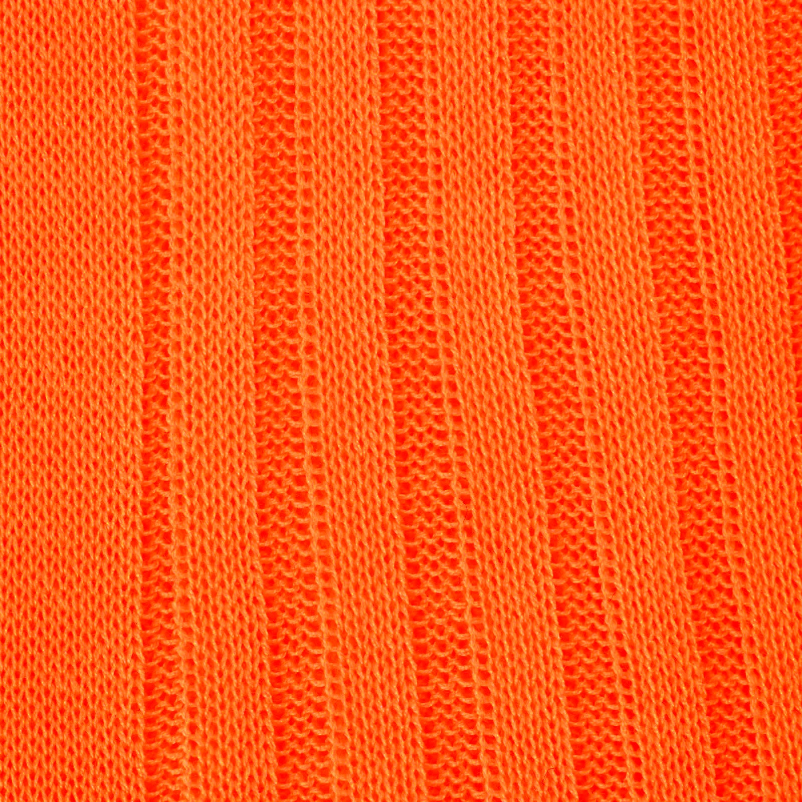 View 2 of product Turnbull & Asser Orange Long Cotton Sock, featuring a ribbed texture and luxury men’s style, is shown as a single knee-high sock against a plain white background.