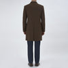 View 3 of product The Hopton Brown Herringbone Wool Coat by Turnbull & Asser is displayed against a white background.