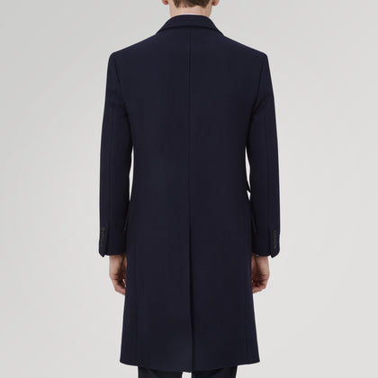 Navy Lambswool Joseph Overcoat Image 2