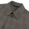 View 3 of product The Turnbull & Asser Checked Wool Car Coat features a straight-cut silhouette in brown and gray Prince of Wales check, classic collar, concealed front buttons, long sleeves, and a minimalist tailored design.