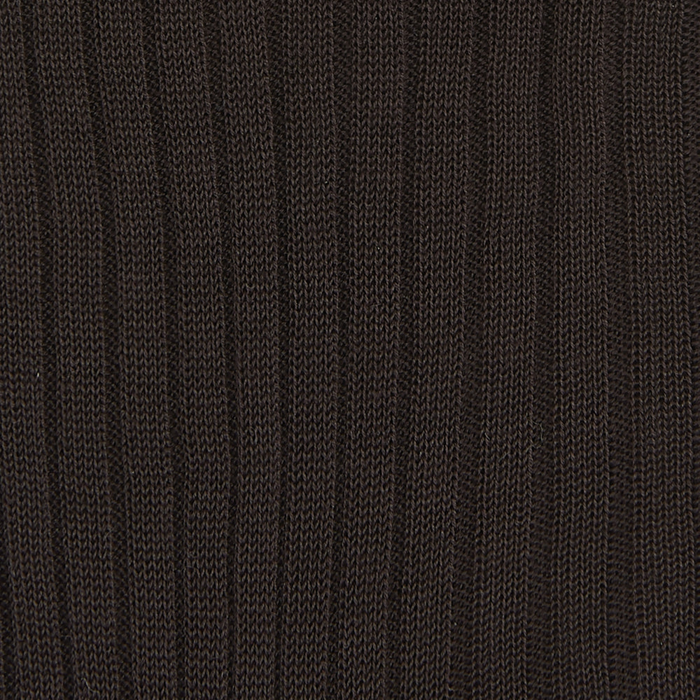 A single Chocolate Brown Short Cotton Sock from Turnbull & Asser is displayed upright against a plain white background, crafted for comfort and style.