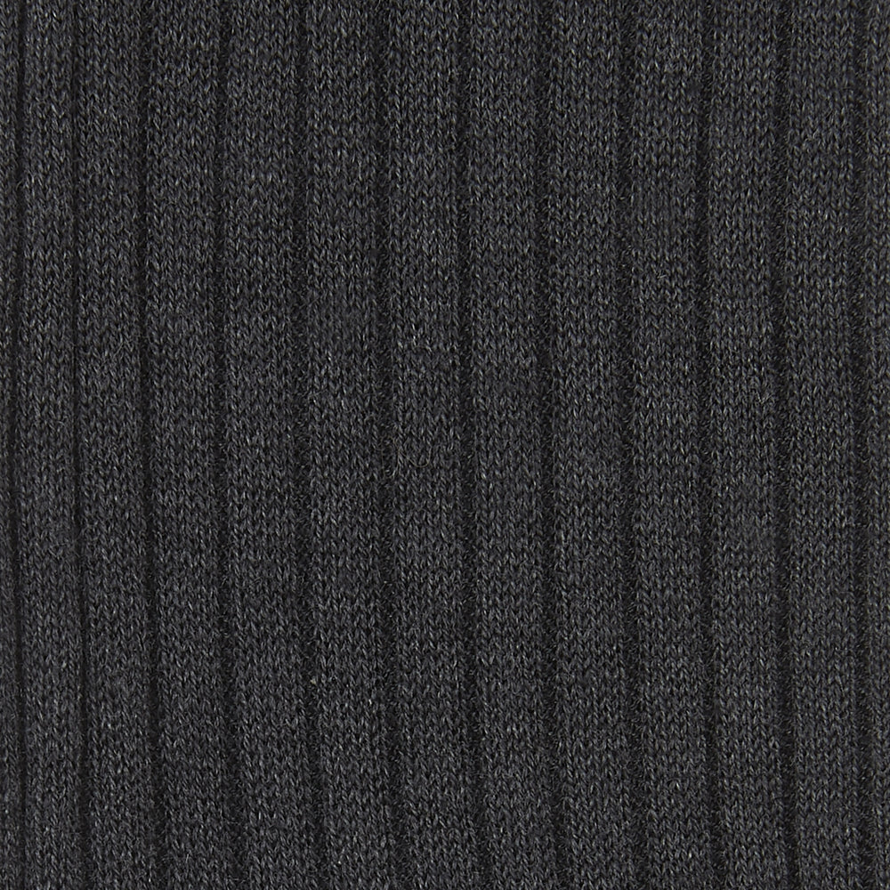 A single Turnbull & Asser Dark Grey Short Cotton Sock for men is displayed upright against a plain light background.
