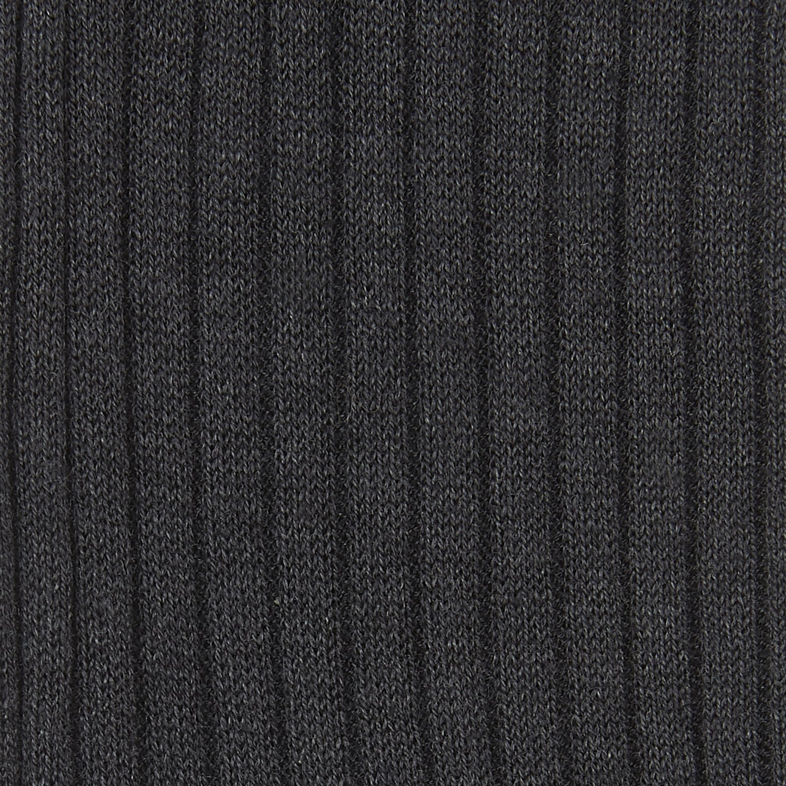 View 2 of product A single Turnbull & Asser Dark Grey Short Cotton Sock for men is displayed upright against a plain light background.