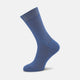 A single Denim Blue Short Pure Cotton Sock by Turnbull & Asser is shown upright against a light background.