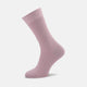 A single Dusky Pink Short Pure Cotton Sock by Turnbull & Asser stands upright against a plain white background, showcasing its ribbed design and fine craftsmanship.