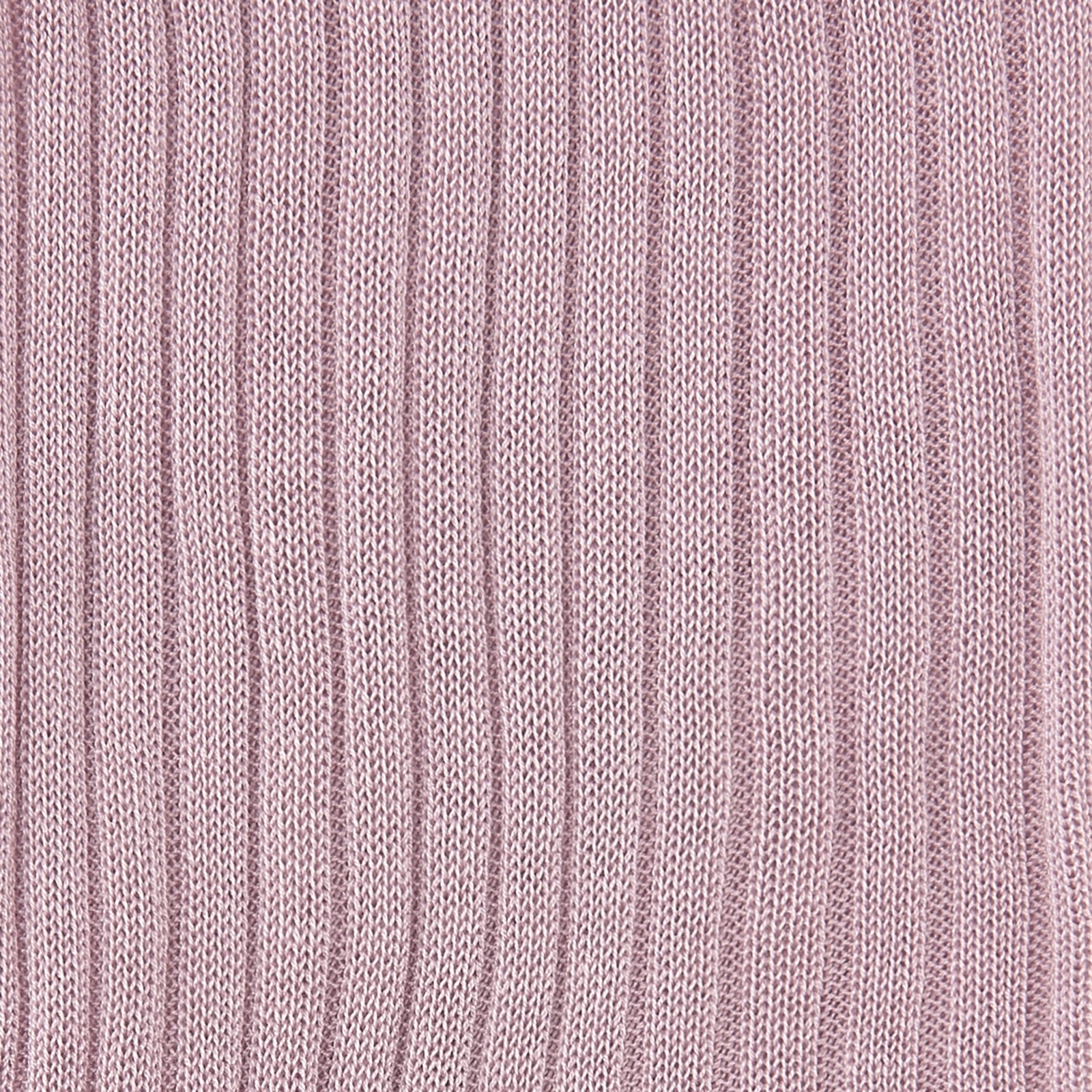 View 2 of product A single Dusky Pink Short Pure Cotton Sock by Turnbull & Asser stands upright against a plain white background, showcasing its ribbed design and fine craftsmanship.