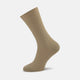 A single Light Khaki Short Pure Cotton Sock by Turnbull & Asser stands upright on a plain white background, with the foot and leg slightly angled to the side.