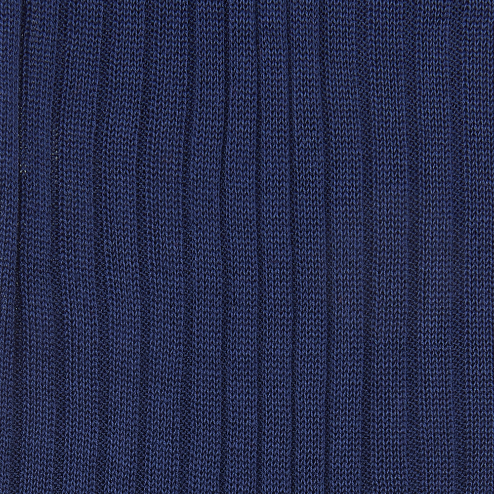A single Ocean Blue Short Pure Cotton Sock from Turnbull & Asser is shown upright and angled left against a plain white background.