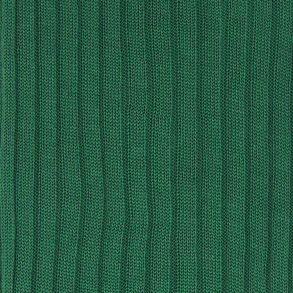 A single Turnbull & Asser MSOC006-ZBG050 3/4 green cotton men's sock is displayed in side profile on a white background, showing the heel and toe.