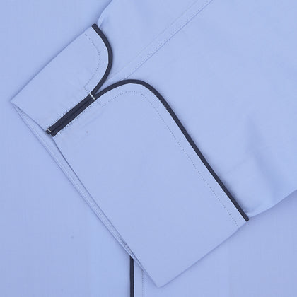 Blue Piped Cotton Pyjama Set Image 1