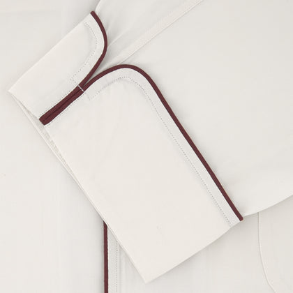 Cream Piped Silk Pyjama Set Image 3