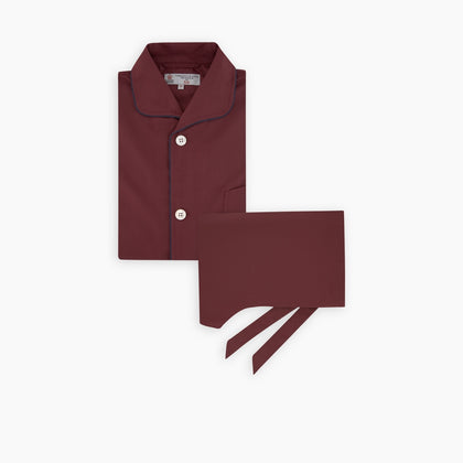 Wine Piped Silk Pyjama Set Image 4