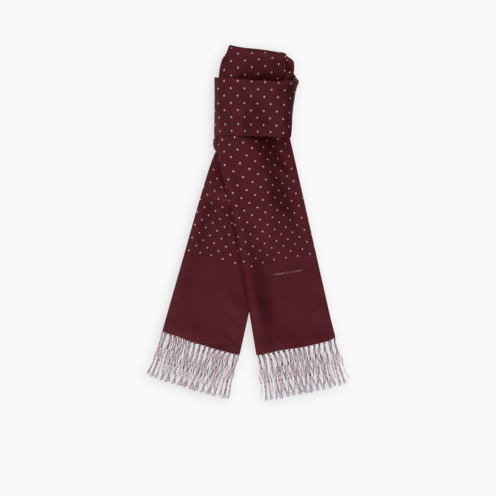 Wine Spotted Silk Scarf Image 2