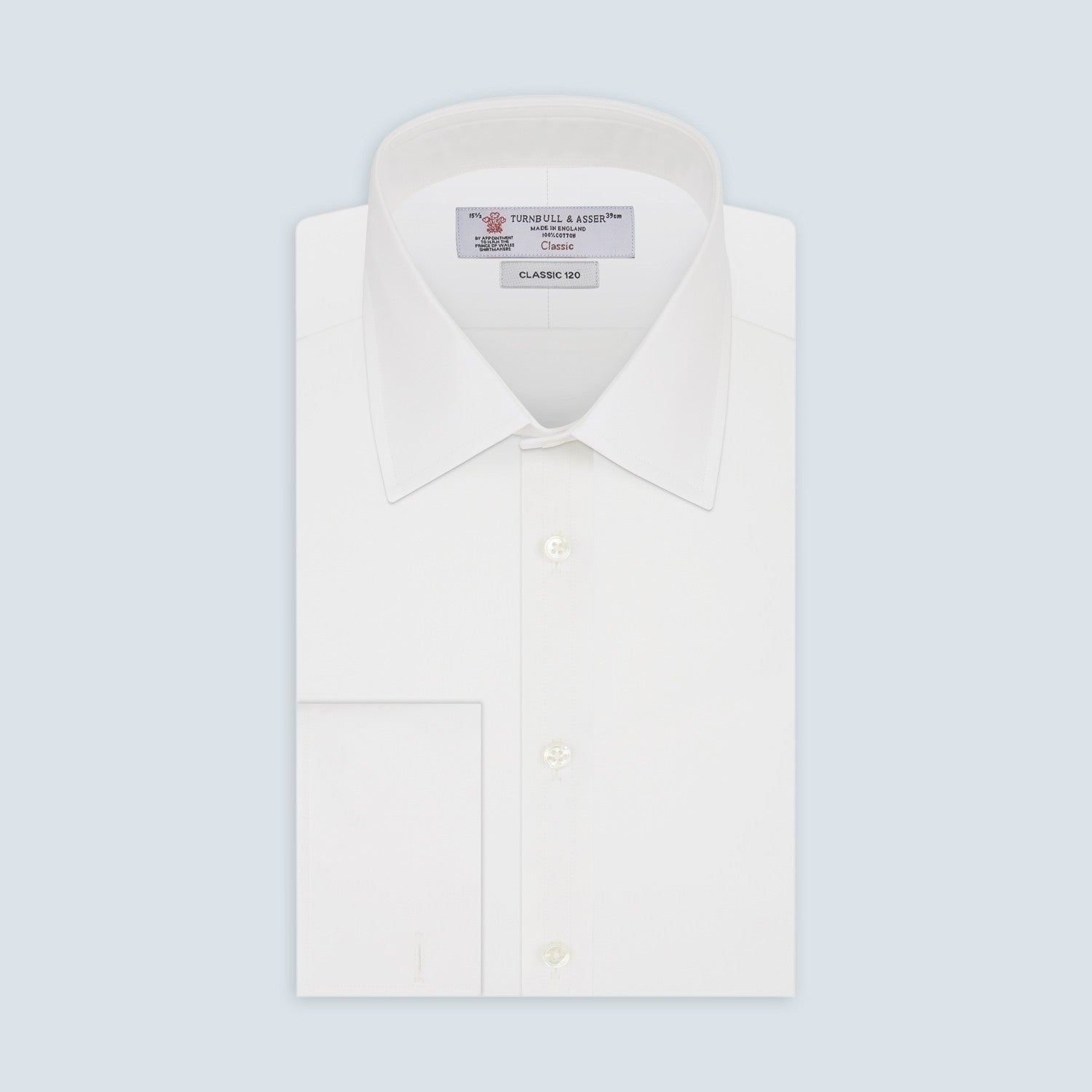 View 2 of product A plain white circle with a thin gray border on light gray, reflecting the clean, crisp style of Turnbull & Asser’s MTM SHIRTS ALL.
