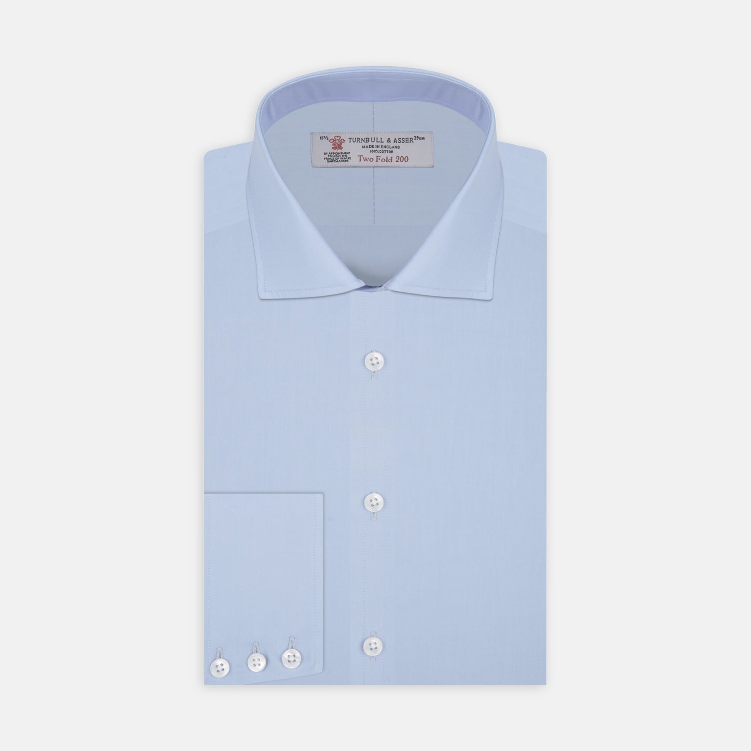View 1 of product A neatly folded Burgundy Corduroy Cotton Shirt by Turnbull & Asser, featuring a Cambridge collar and 3-button cuffs, displayed against a plain white background.