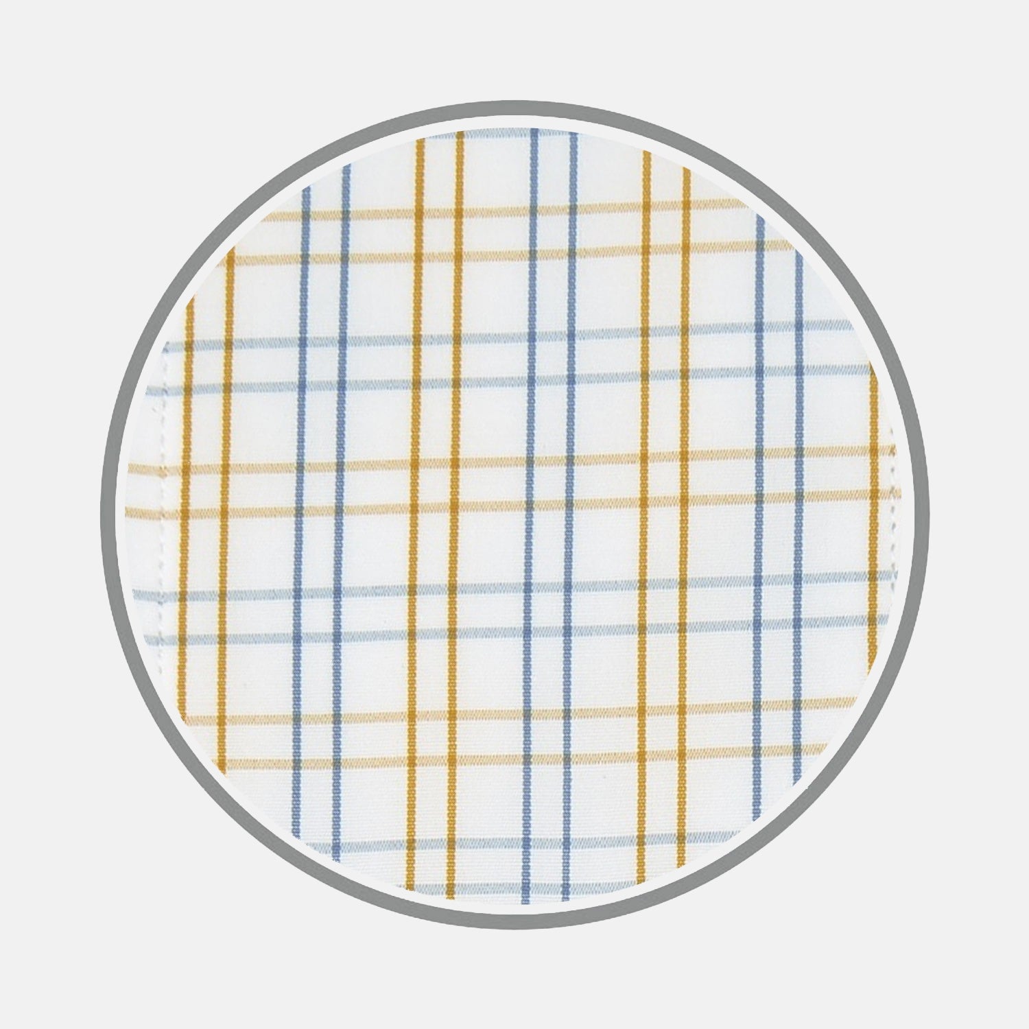 View 1 of product White, Gold and Blue Multi-Graph Cotton Fabric