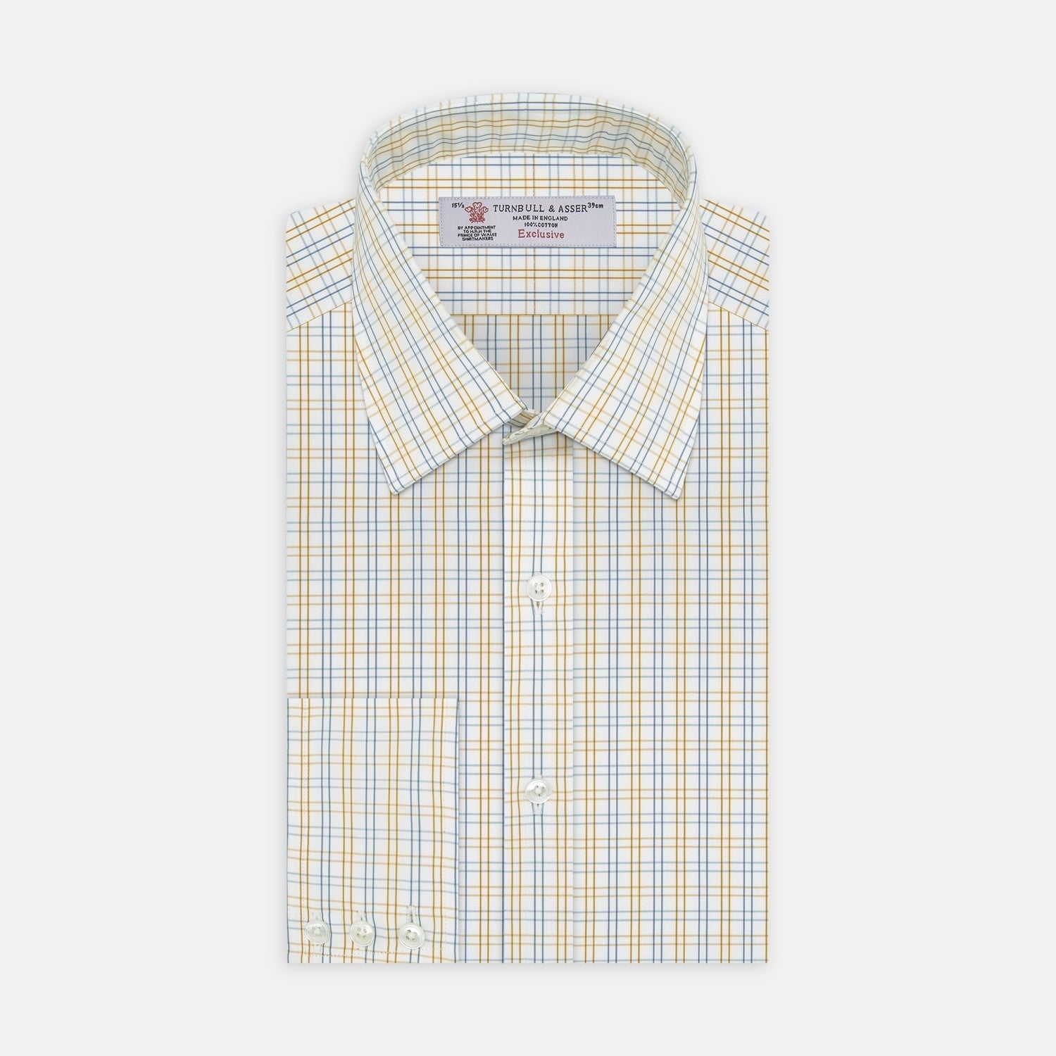 View 2 of product White, Gold and Blue Multi-Graph Cotton Fabric