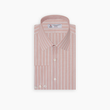 Pink and White Bold Stripe Shirt with T&A Collar and 3-Button Cuffs Image 1