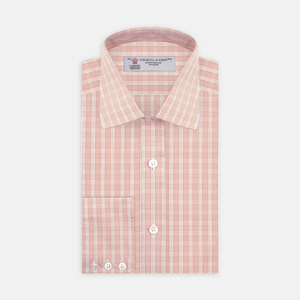 Pink and White Bold Check Shirt with T&amp;A Collar and 3-Button Cuffs