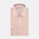 The Turnbull & Asser Pink and White Bold Check Shirt features a T&A collar and 3-button cuffs, displayed folded on a plain white background.