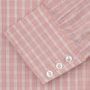 View 2 of product The Turnbull & Asser Pink and White Bold Check Shirt features a T&A collar and 3-button cuffs, displayed folded on a plain white background.