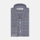 The Turnbull & Asser Navy and Light Blue Archive Check Shirt features a T&A collar, 3-button cuffs, and a classic check pattern—an elegant example of refined shirtmaking.
